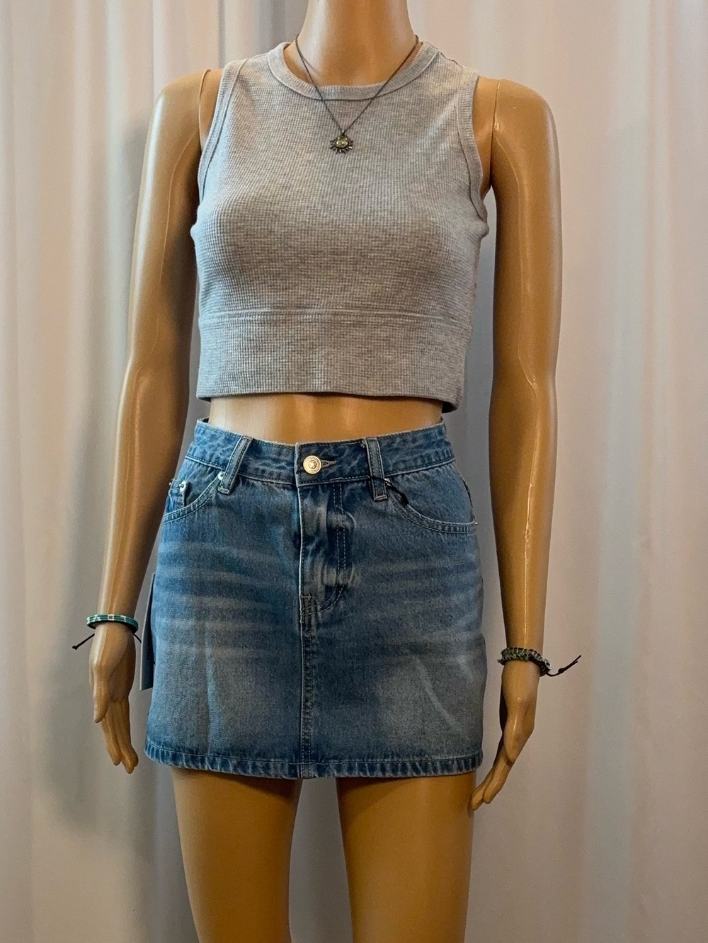 Princess Polly " Paulette" Denim Mini Skirt - Light Wash - Size 4 - NWT